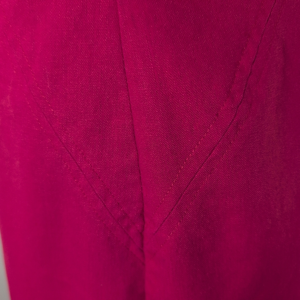 J. G. Hook Women's Sheath Dress 10 Red Linen/Cotton Lined Knee Length Classic - Picture 6 of 12